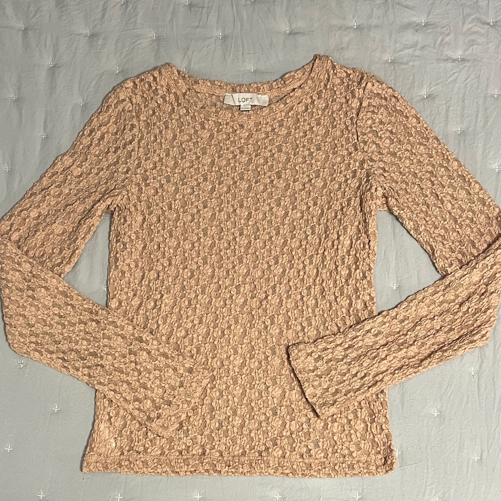 LOFT Women's Lace Textured Top